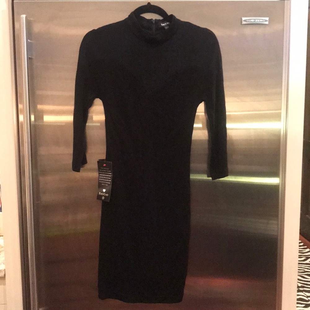 Midi black Bebe cocktail dress
